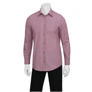 Chef Works Chambray Mens Long Sleeve Shirt Dusty Rose 2XL