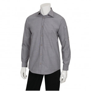 Chef Works Chambray Mens Long Sleeve Shirt Grey 2XL