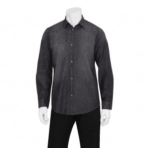 Chef Works Urban Trenton Denim Long Sleeve Shirt Black L