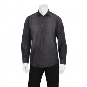 Chef Works Urban Trenton Denim Long Sleeve Shirt Black 2XL