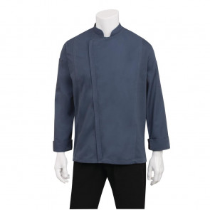 Chef Works Hartford Lightweight Zipper Unisex Chef Jacket Blue M