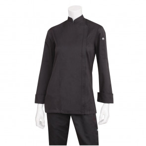 Chef Works Hartford Lightweight Zip Womens Chef Jacket Black M