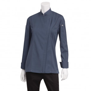 Chef Works Hartford Lightweight Zip Womens Chef Jacket Blue M