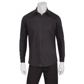 Chef Works Mens Front Zip Shirt Black M