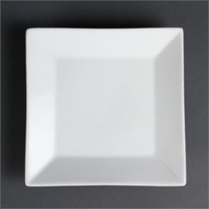 Olympia Whiteware Square Plates Wide Rim 250mm