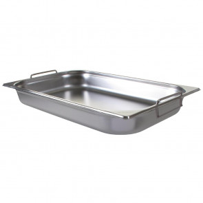 Vogue Stainless Steel 1/1 Gastronorm Pan With Handles 65mm