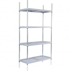 Craven 4 Tier Nylon Coated Wire Shelving With Pads 1700x875x391mm