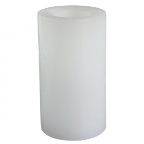 Flameless White Tall Wax Pillar Candles