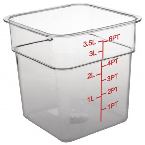 Vogue Polycarbonate Square Storage Container 3.5Ltr