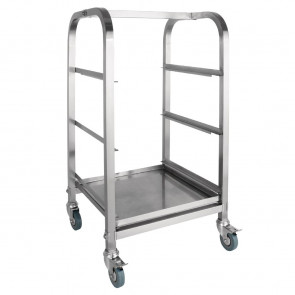 Vogue Glass Racking Trolley 3 Tiers 350mm