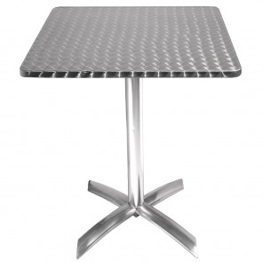 Bolero Square Flip-Top Table Stainless Steel 600mm