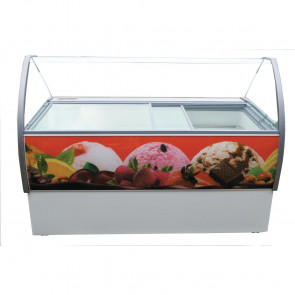 Crystal Venus Elegante 13 Pan Ice Cream Display Counter VenusEle56