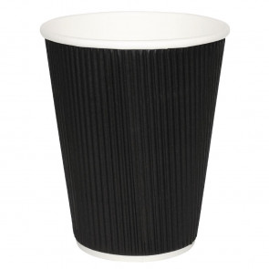 Fiesta Takeaway Coffee Cups Ripple Wall Kraft Black 225ml x25