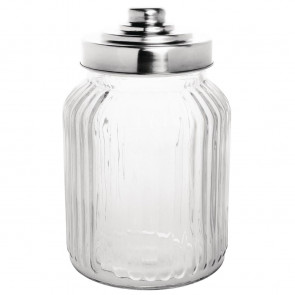 Olympia Ribbed Glass Storage Jar 900ml