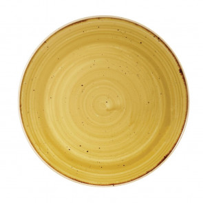 Churchill Stonecast Round Coupe Plates Mustard Seed Yellow 165mm