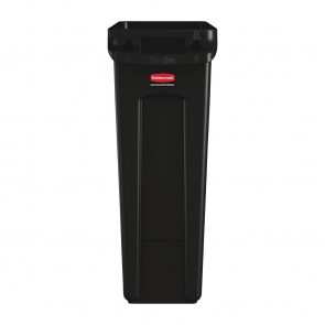 Rubbermaid Slim Jim Container with Venting Channels Black 87Ltr