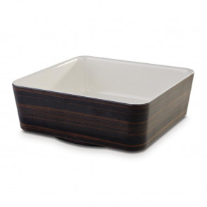 APS Plus Melamine Square Bowl Oak and Cream 1.5 Ltr