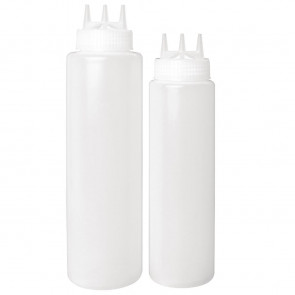 Vogue Clear 3 Nozzle Squeeze Bottle 24oz