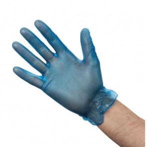 Vogue Vinyl Food Prep Gloves Blue Powdered Extra Large