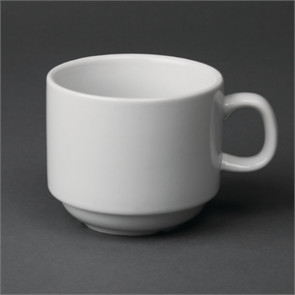 Olympia Whiteware Stacking Tea Cups 200ml 7oz