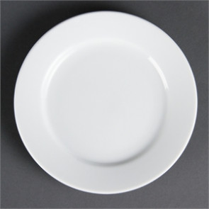 Olympia Whiteware Wide Rimmed Plates 165mm