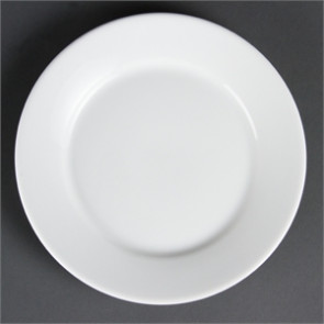 Olympia Whiteware Wide Rimmed Plates 230mm