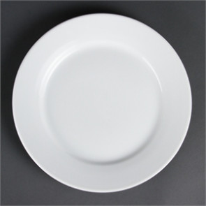 Olympia Whiteware Wide Rimmed Plates 250mm