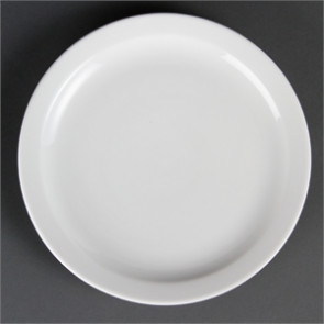 Olympia Whiteware Narrow Rimmed Plates 250mm