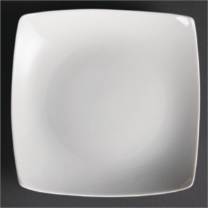 Olympia Whiteware Square Bowled Plates 205mm