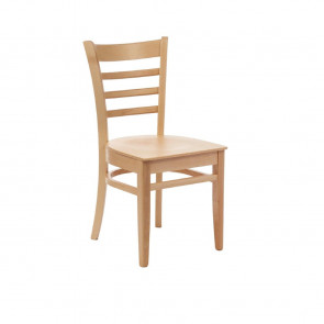 Bolero Wooden Side Chairs Natural Beech Finish Horizontal Slats (Pack of 2)