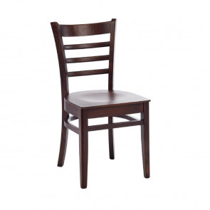 Bolero Wooden Side Chairs Walnut Finish Horizontal Slats (Pack of 2)