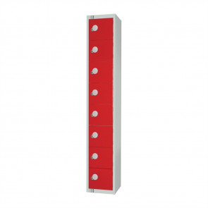 Elite Eight Door Camlock Locker Red