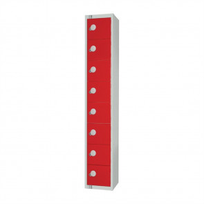 Elite Eight Door Padlock Locker Red