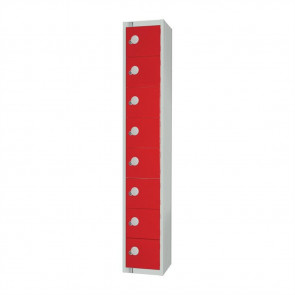 Elite Eight Door Camlock Locker Red