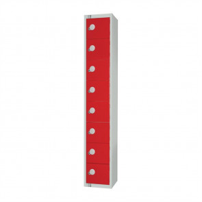 Elite Eight Door Padlock Locker Red