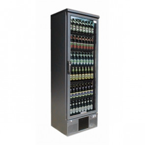 Gamko Upright Bottle Cooler - Single Hinged Door 300 Ltr Black