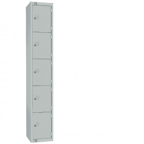 Elite Five Door Camlock Locker with Sloping Top Grey