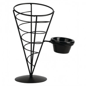 Chip Cone Holder with Ramekin Holder