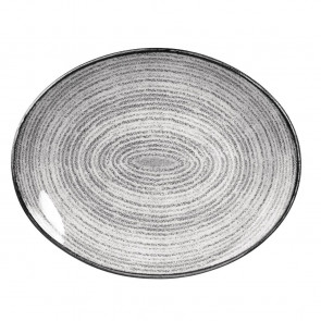 Churchill Studio Prints Stone Grey Oval Coupe Plate 317 x 255mm