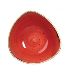 Churchill Stonecast Triangular Bowls Berry Red 235mm