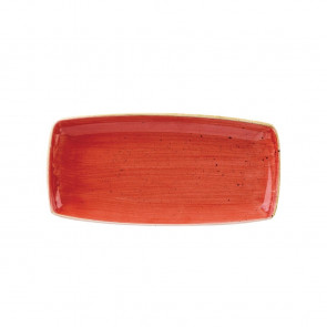 Churchill Stonecast Rectangular Plates Berry Red 295 x 150mm
