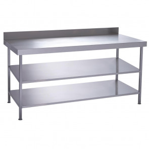 Parry Fully Welded Stainless Steel Wall Table 2 Undershelves 1200x600mm