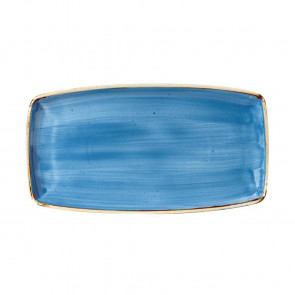 Churchill Stonecast Rectangular Plates Cornflower Blue 350 x 185mm