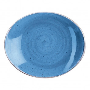 Churchill Stonecast Oval Plates Cornflower Blue 197 x 160mm