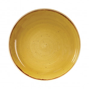 Churchill Stonecast Round Coupe Bowls Mustard Seed Yellow 248mm