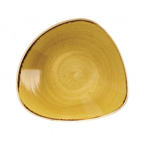 Churchill Stonecast Triangular Bowls Mustard Seed Yellow 229mm