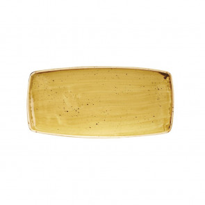 Churchill Stonecast Rectangular Plates Mustard Seed Yellow 295 x 150mm