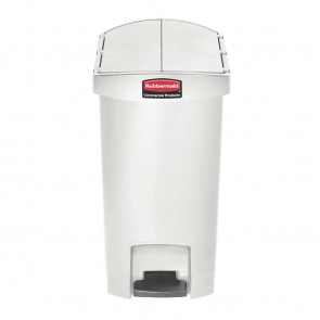 Rubbermaid Slim Jim End Step on Pedal Bin White 30 Ltr