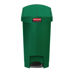 Rubbermaid Slim Jim End Step on Pedal Bin Green 30 Ltr