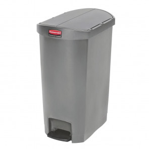 Rubbermaid Slim Jim End Step on Pedal Bin Grey 50 Ltr